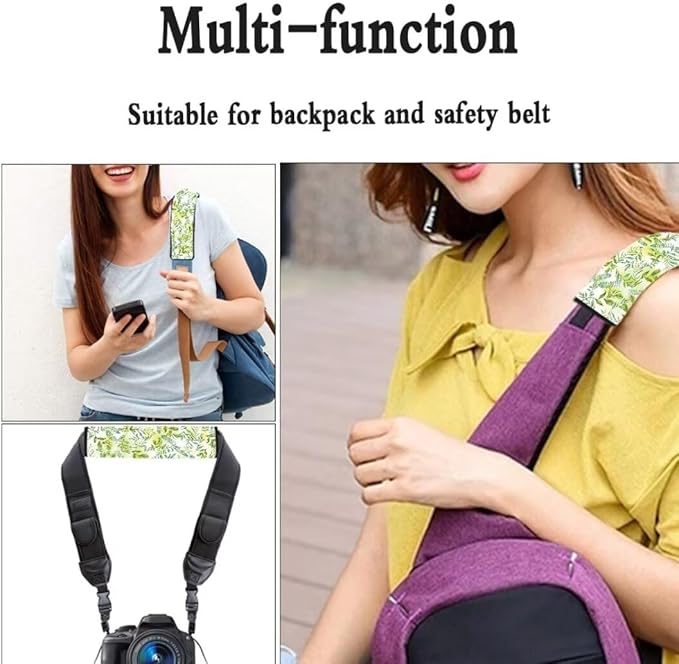 Green Leaves Car Seat Belt Cover Soft Car Safety Seat Belt Strap Shoulder Pad for Women Men 2 Pack for Adults Child