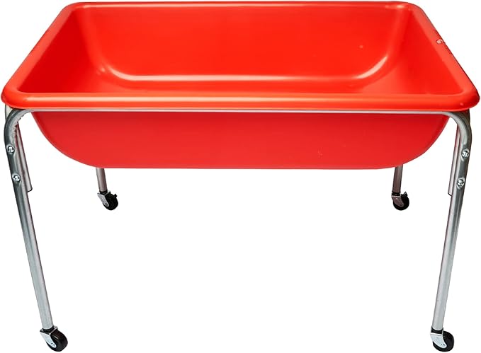 Children's Factory Medium Sensory Table – 24″ Height Table, Sandbox, Water Table for Kids, Red