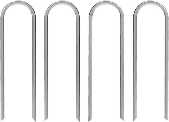 AAGUT Garden Stakes, Yard Landscape Staples Heavy Duty Galvanized 11-Gauge 6 Inch Lawn U Pins for Dog Fence,Tubing Drip Irrigation Hose, Chicken Wire, Weed Barrier Fabric 200 Pack