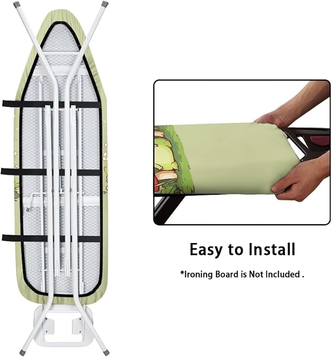 Cute Mushroom Frog Ironing Board Cover and Pad 15x54 Heavy Duty Padding