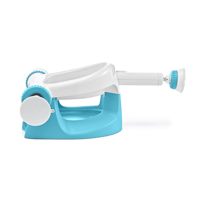 Ingenuity My Bath Seat for Sit-Up Baby Bathing, Sure & Secure Suction Cups, ASTM Safety Tested & Approved, Backrest for Assisted Sitting, Easy Setup & Storage, Aqua