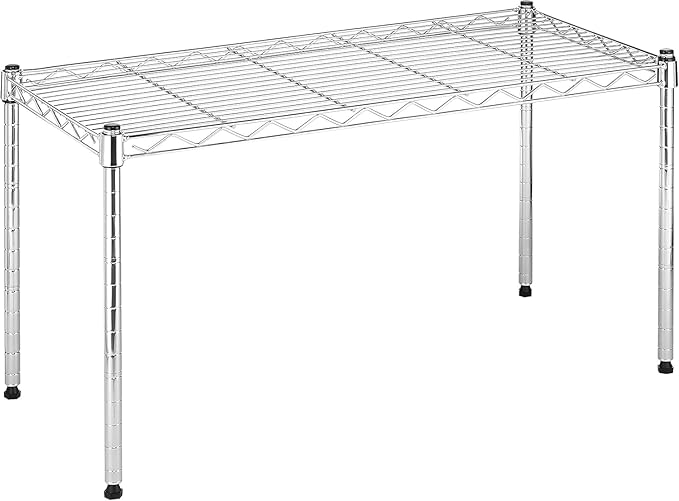 Xcity Storage Shelves, 1 Tier Heavy Duty Metal Shelving Unit, 350 LBS Capacity Adjustable Steel Wire Shelf Organizer for Pantry, Kitchen, Garage, 14" D x 30" W x 15" H, Chrome