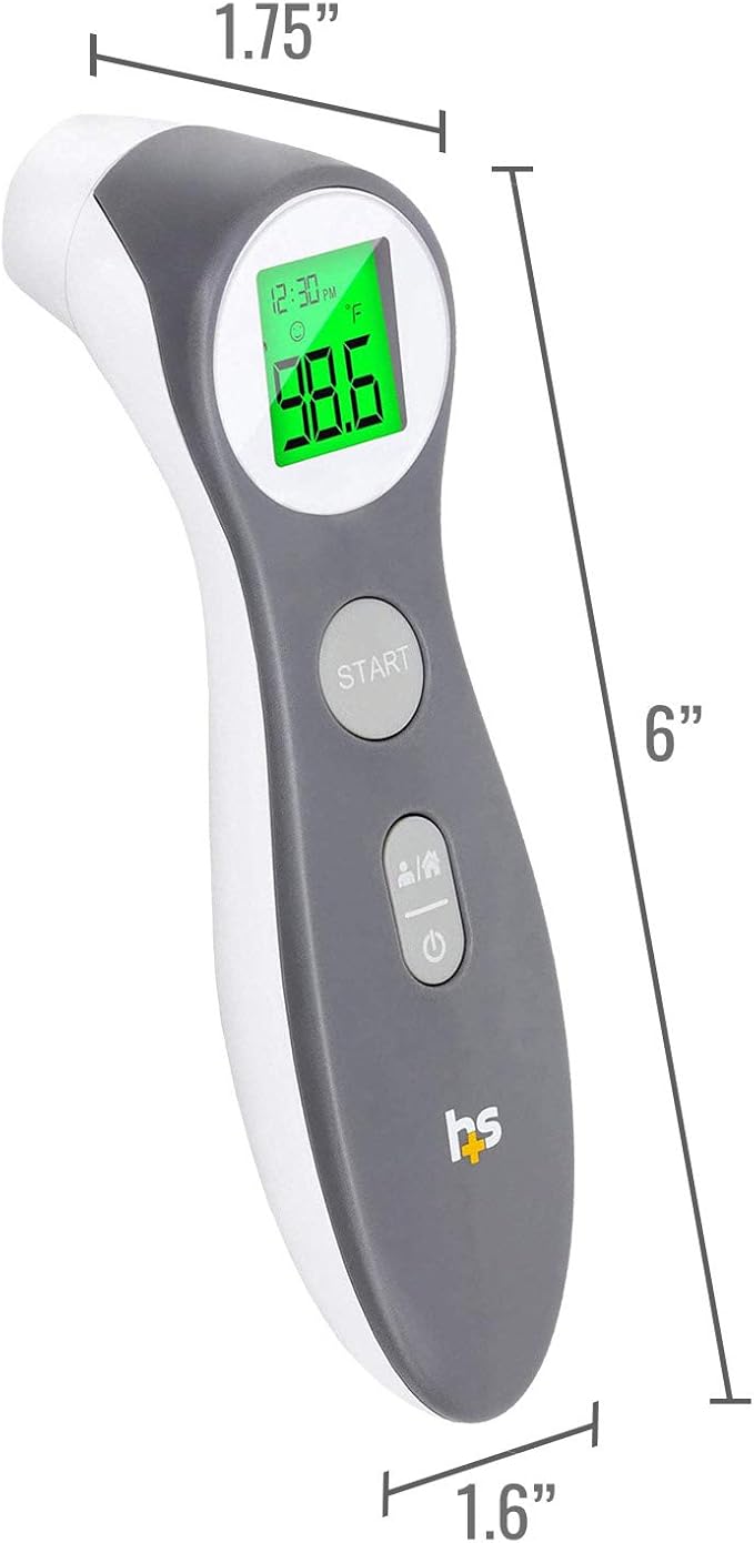HealthSmart Digital Thermometer for Adults and Children, Forehead Infrared Temperature Gun to Test Objects or Air