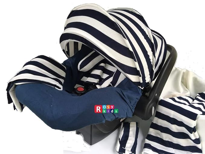 9pc Unisex Baby Boy Girl Ultimate Set of Infant Car Seat Cover Canopy Headrest Blanket Hat Nursing Scarf, 06JE04