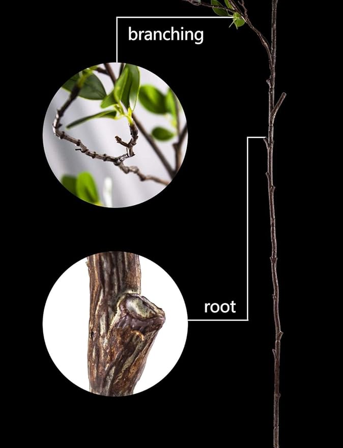 HWL Artificial Plant 43.3 Inch Green Branches Leaf Shop Garden Office Home Decoration (2 pcs)