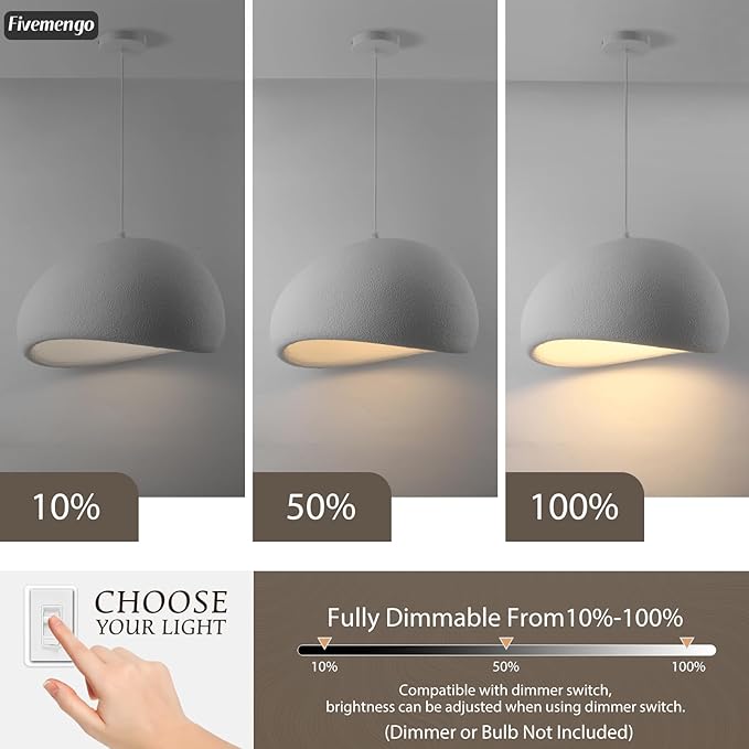 19.7in Wabi Sabi Pendant Light, Kitchen Island Lighting Fixture Ceiling Mount Japanese Lamp Japandi Chandelier for Dining Living Room Hallway Bedroom Restaurant Hanging Lamp, White 1 Pack