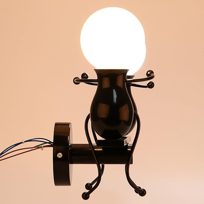 Kawell Humanoid Wall Light Fixtures Modern Wall Lamp Creative Wall Sconce Light Art Deco Max 60W E26 Base for Children Room Bedroom Bedside Living Room Stairs Hallway Restaurant Kitchen