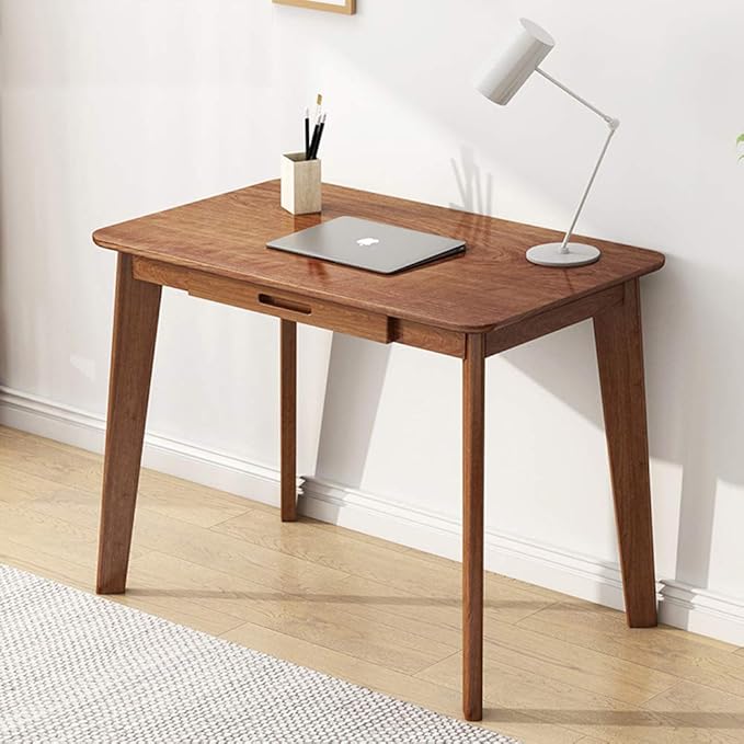 IOTXY Solid Wood Writing Desk - Home Office Workbench Desk with Drawer, Laptop Computer Work Study Table