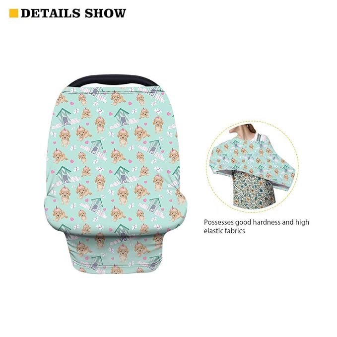 Forchrinse Leopard Cheetah Animal Print Baby Car Seat Canopy for Boys Girls - Soft Nursing Breastfeeding Cover Stroller Cover Baby Car Seat Cover