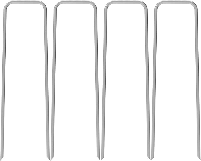 AAGUT 100 Pack 12 Inch Garden Stakes Heavy Duty 11 Gauge Galvanized Steel Landscape Staples Fence Ground Stake Sod Pins Yard Stakes Tent Anchors for Dog Fencing, Chicken Wire