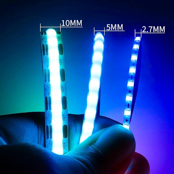 9.8FT WS2812B WS2812 2.7mm Ultra Narrow LED Strip,160LEDs/m Individually Addressable Dream Color Flexible Smart Light Tape for Bedroom,Kitchen,Stage,TV Backlight,DC5V