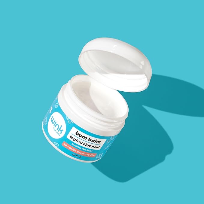 Wink Well Baby and Kids Diaper Rash Cream- Bum Balm Diaper Cream for Irritated Skin and Insect Bites- Natural Moisturizing Rash Ointment with No Toxins, Dyes, Fragrances, Parabens, Or BHA- 2 Oz