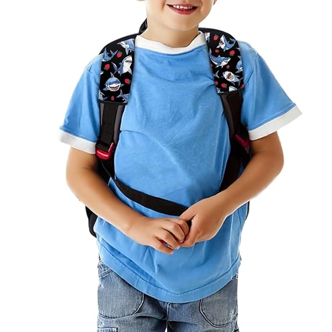 Biyejit 2 Pack Seat Belt Cover for Kids,Shark Strawberry Car Seat Belt Pads Cover for Boys Girls, Kid's Children Seat Belt Cushion, Shoulder Strap Pad
