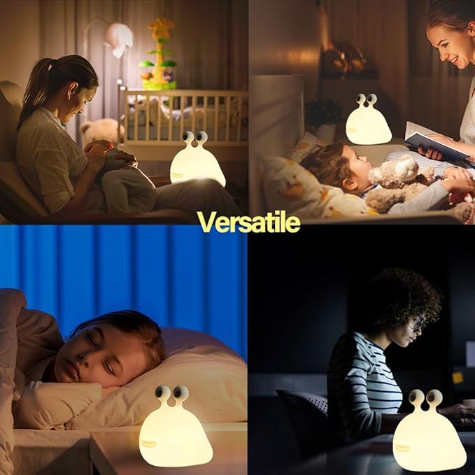Led Cute Slug Night Light, Dimmable Kawaii Lamps, Super Squishy Silicone USB Rechargeable Touch Control Night Lamp, Used for Camping Party Room Decor (Slug)