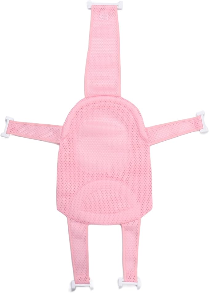 Baby Bath Seat Support Non Slip Universal Detachable Net Bathtub Sling Shower Mesh (Pi-nk)