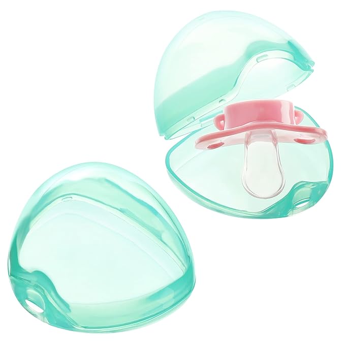 Accmor Pacifier Case, Pacifier Holder Case, Pacifier Container for Travel, BPA Free,Transparent Green, 2 Pack