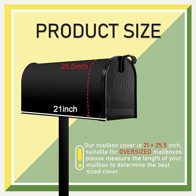 Personalized Mailbox Covers Magnetic Custom Seasonal Waterproof Oversized Mailbox Wraps Add Photo Picture Name Text Logo Customized Large Size Post Letter Box Cover Oversize-25.5 * 21 Inch