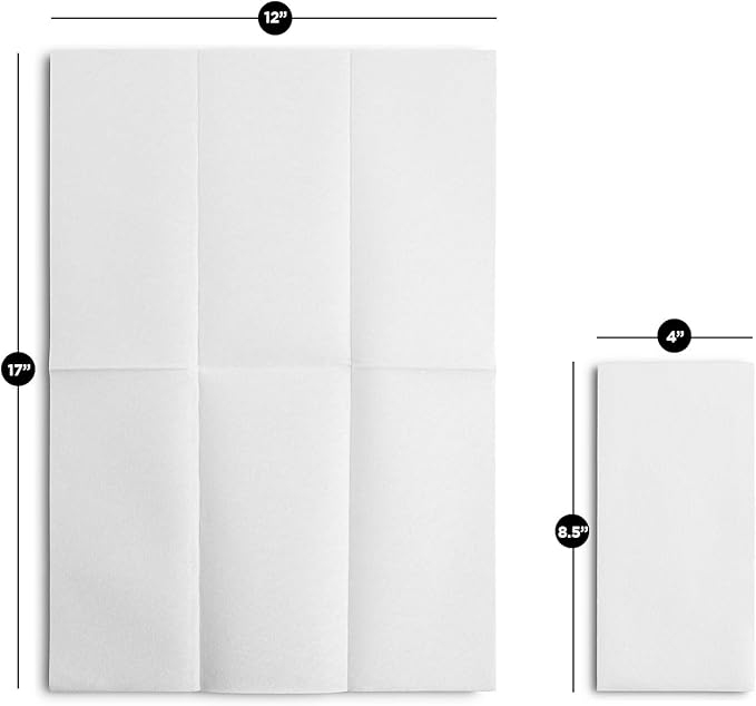 50-Pack BloominGoods Disposable Bathroom Napkins | 12" x 17" Single-Use Classic