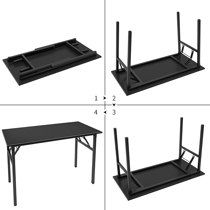 Need Home Office Desk 47 inch - No Assembly Folding Computer Table with BIFMA Certification,Computer Table Workstation Perfect for Teens/Office/Home