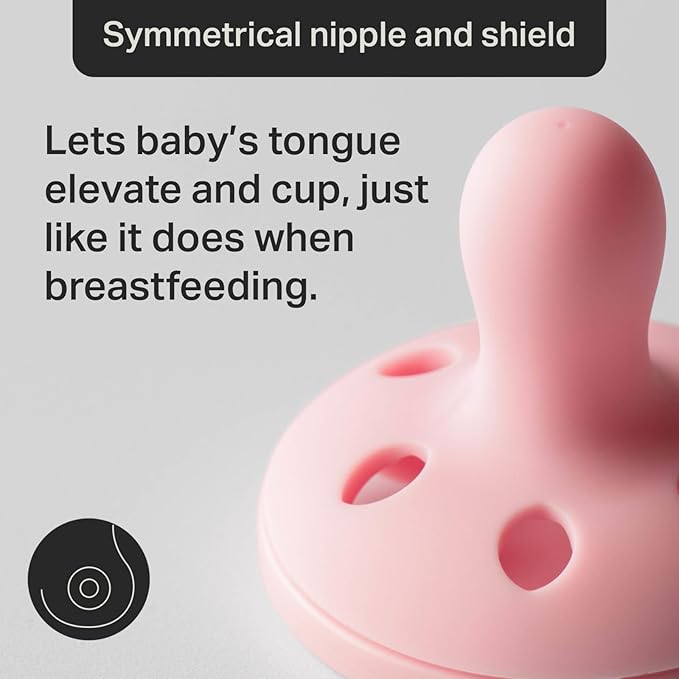 Tommee Tippee Breast-Like Pacifier, Lightweight, One-Piece Silicone Design, Symmetrical Nipple, 0-6m, 4 Pack