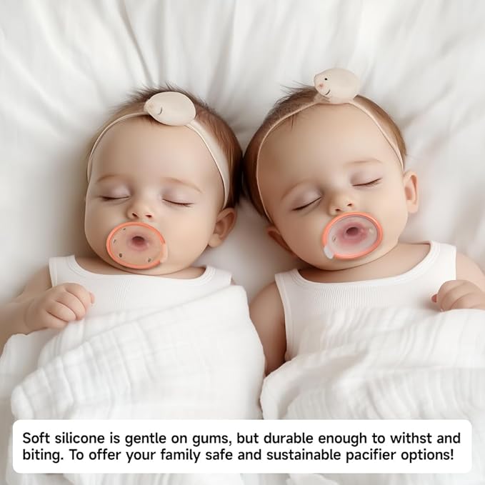 Garkoko 4-Pack Baby Pacifiers 0-6 Months, Breast-Like & Thumb Shape Soft Silicone Newborn Pacifier, Breathable & Easy to Clean, Mimics Breast Feel to Prevent Nipple Confusion, BPA-Free