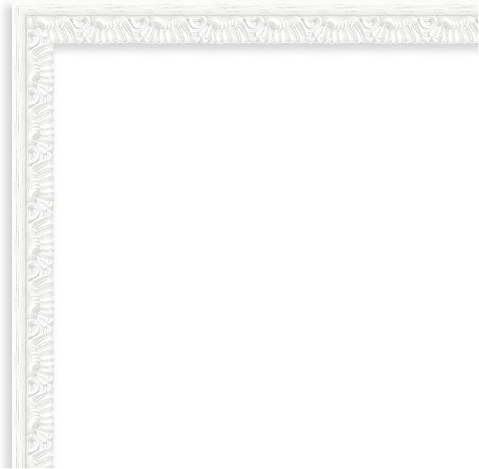 Amanti Art White Bathroom Mirror for Over Sink, 24x30 Bethany White Rectangle Vanity Mirror, Large Traditional Wood Frame, Hangs Horizonally and Vertically, Bathroom Wall Decor, Beveled Edge