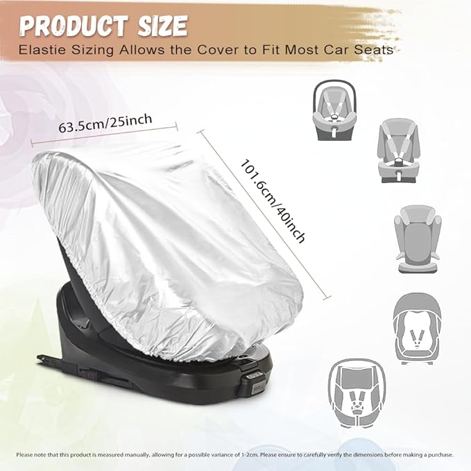 Baby Car Seat Cover, Dog Print Car Seat Sun Shade Cover Sun Protection to Keep The Car Seat Cool, Easy to Clean and Install