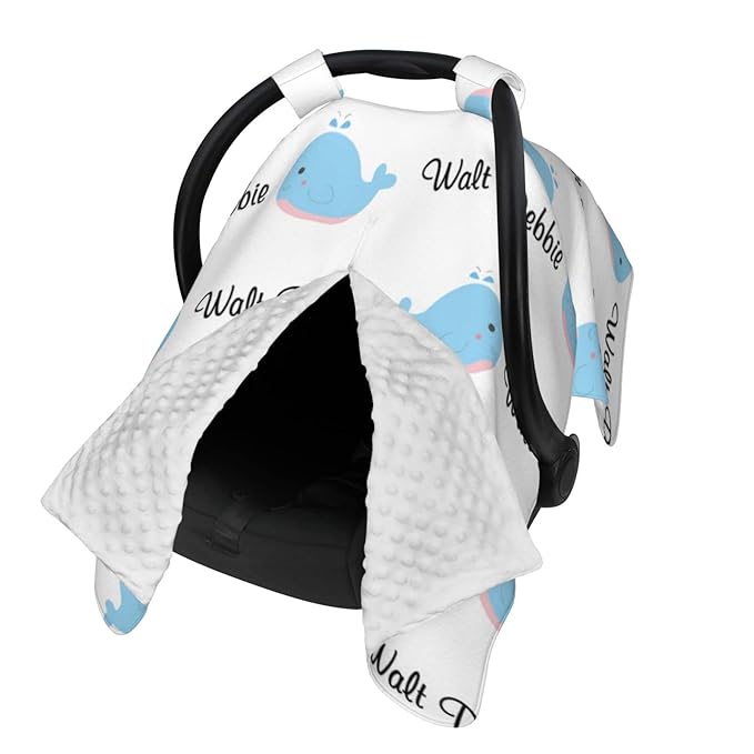 Personalized Baby Name Car Seat Covers for Girls,Nursing Custom Carseat Canopy for Babies Boy Winter Breastfeeding Cover Car Seat Canopies for Newborn Infant Toddler