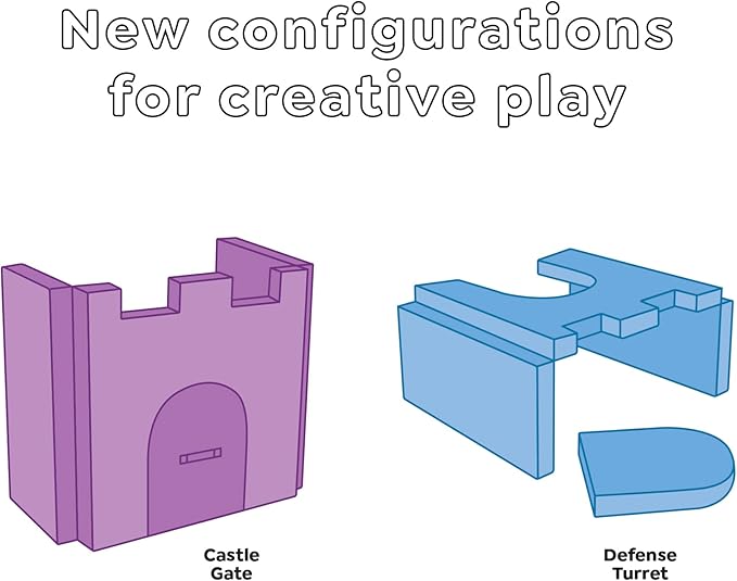 Yourigami Kids and Toddler Play Castle, Playroom Couch Add-On Set, Durable Modular Design, Green Meadows