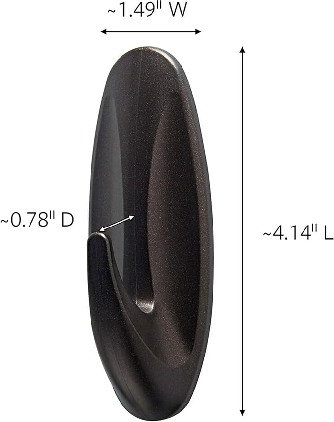 Command Outdoor Large Bronze Hooks, Holds up to 5 lb, 3 Hooks and 4 Command Strips, Damage-Free Hanging Wall Hooks for Hanging Christmas Decorations with Weather Resistant Strips