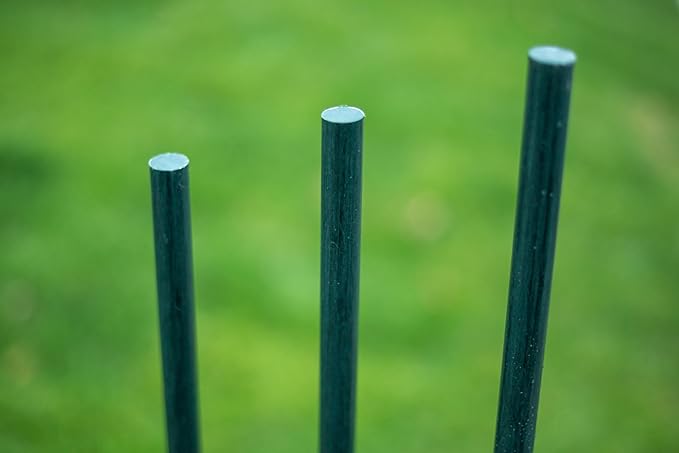 Garden Stakes 5/16" Dia, 5 FT FRP Plant Supporting Stakes for Climbing Tomato Cucumber Strawberry Bean Tree, Pack of 20, Dark Green