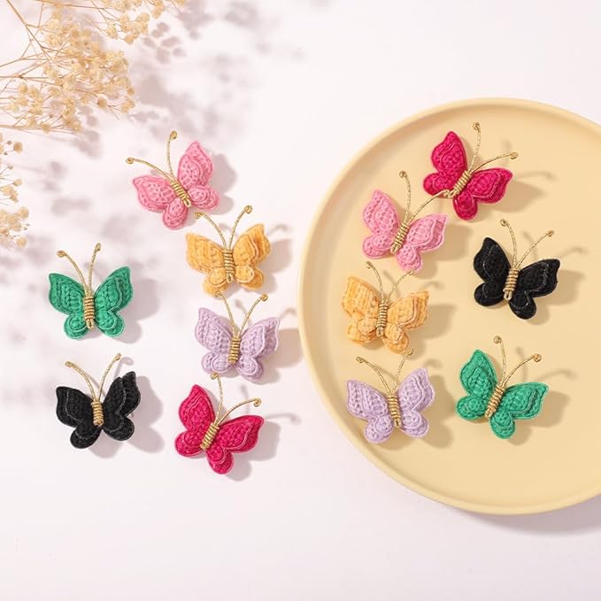 Pack of 2 hair bows girls. Kids’Fashionable Artificial Butterfly Hair Clips (Black)