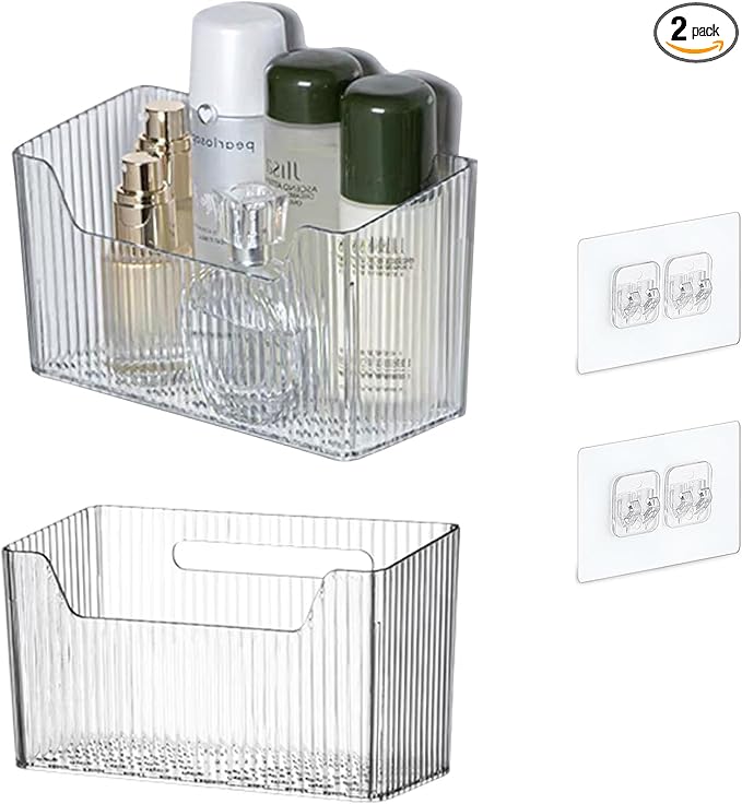 Acrylic Wall Mounted Storage Racks, Transparent Plastic Makeup Box Stackable
