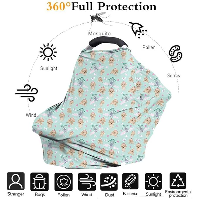 Forchrinse Leopard Cheetah Animal Print Baby Car Seat Canopy for Boys Girls - Soft Nursing Breastfeeding Cover Stroller Cover Baby Car Seat Cover