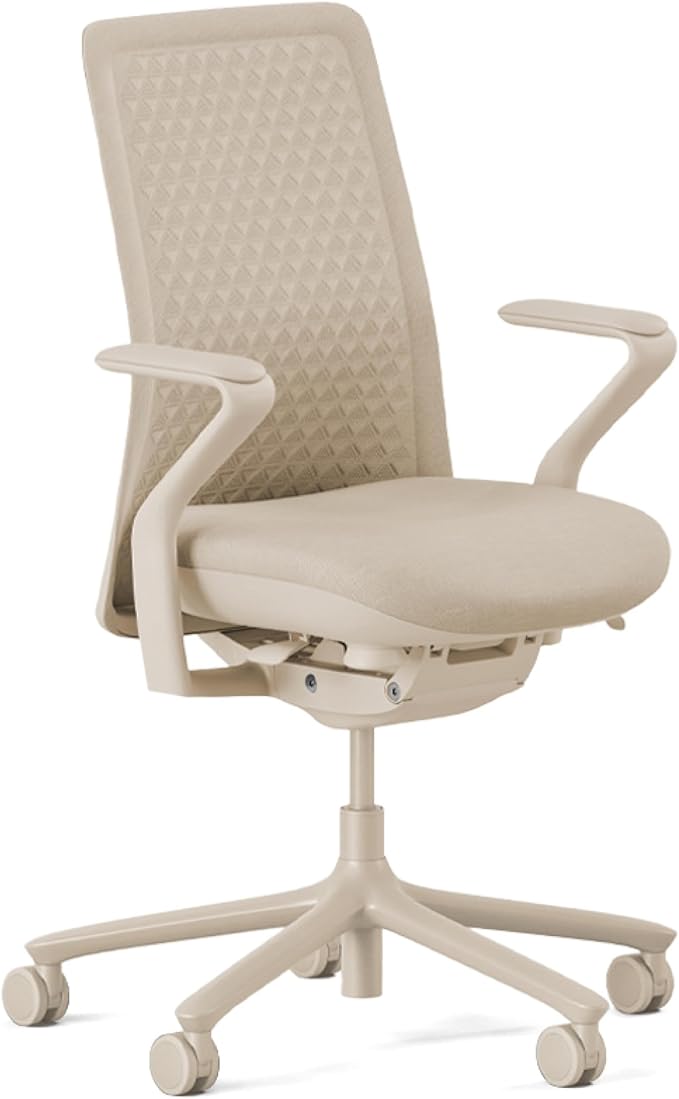 Branch Verve Chair - High Performance Executive Office Chair with Contoured Seat Back and Adjustable Lumbar Rest - High Density Foam Cushion with Aluminum Base - Up to 275 lbs - Wheat