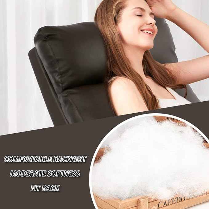 BestMassage | Recliner Chair | with 2 Point Massage Function | Pu Brown | with Lumbar Support, Adjustable Push Back, Footrest & Padded Seat | Easy Assembly | for Living Room, Home Theatre