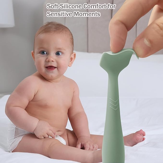 Baby Diaper Cream Spatula - Baby Diaper Rash Cream Applicator for Butt Paste Diaper Cream - Newborn Essentials (green, gray, white)