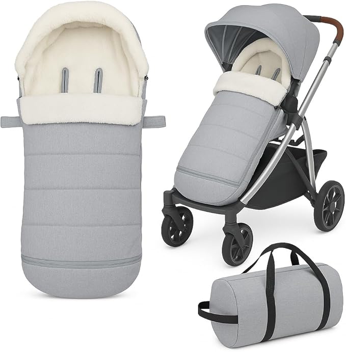 Stroller Footmuff Bunting Bag for Winter – Universal Stroller Cover for Cold Weather, Compatible with UPPAbaby Vista V2 / V3 / Vista/Cruz/Cruz V2 / RumbleSeat/Ridge/Minu – Storage Bag Included