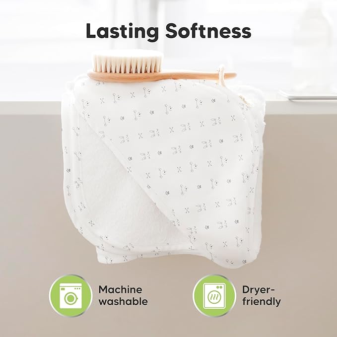 KeaBabies Hooded Baby Towel for Newborn - Viscose Derived from Bamboo Large Baby Bath Towels with Hood for Boys, Girls, Toddler, Extra Absorbent & Soft Newborn Bath Essentials (Wildscape, Regular)