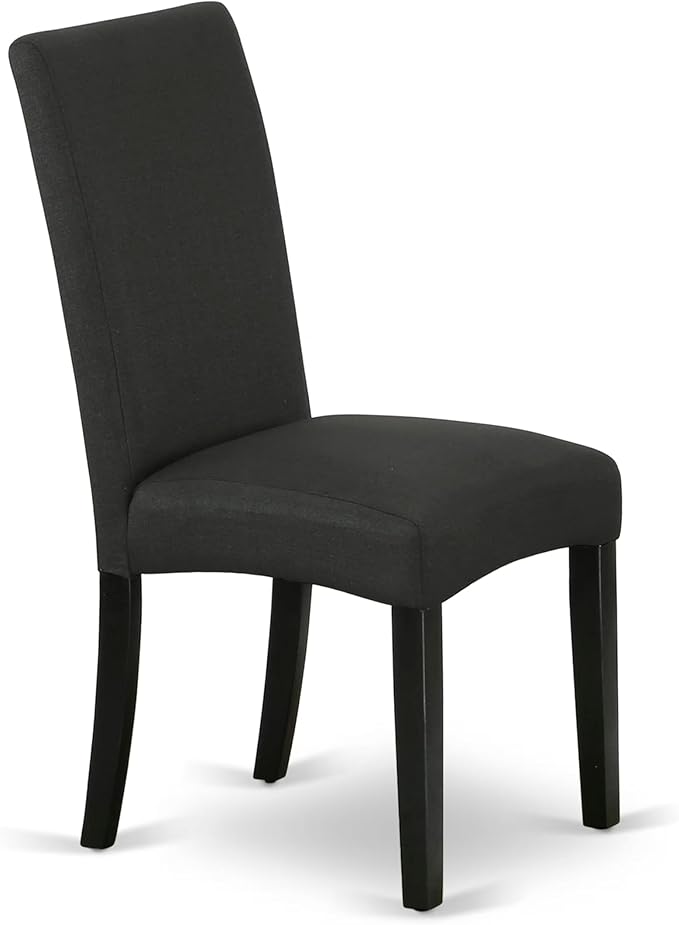 East West Furniture V626DR124-6 6 Piece Kitchen Table & Chairs Set Contains a Rectangle Dining Room Table and 4 Black Color Linen Fabric Parson Chairs with a Bench, 36x60 Inch, Multi-Color