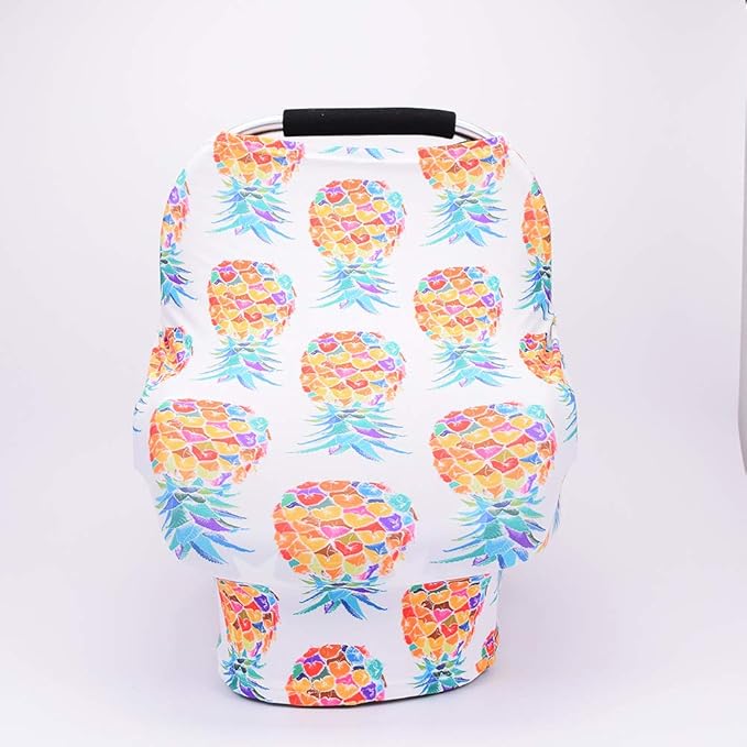 Baby Nursing Cover,Breastfeeding Scarf,Baby Car Seat Covers Canopies,Infant Stroller Cover for Girls and Boys Baby Shower Gifts (Pineapple)