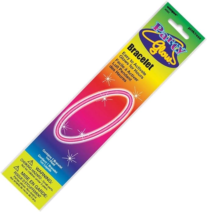 Vibrant Pink Glow Bracelet, 8" (1 Count) - Eye-Catching & Long-Lasting Party Accessory, Perfect for Parties & Events