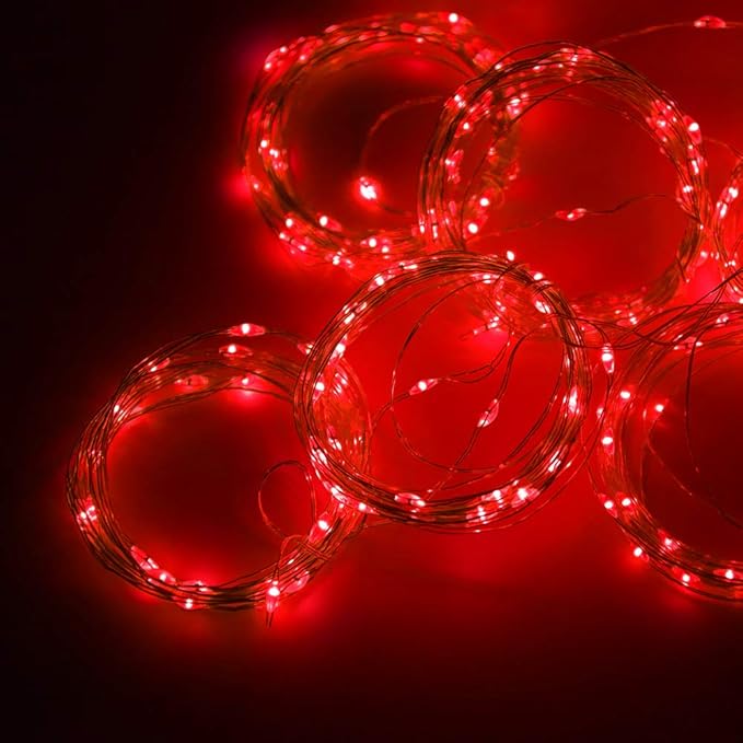 300 LED Curtain Christmas String Lights, Backdrop Fairy Lights With Remote Control USB Power 8 Lighting Modes Window Red Lights for Bedroom, Home, Xmas, Valentines Day Decor - 9.8ft x 9.8ft