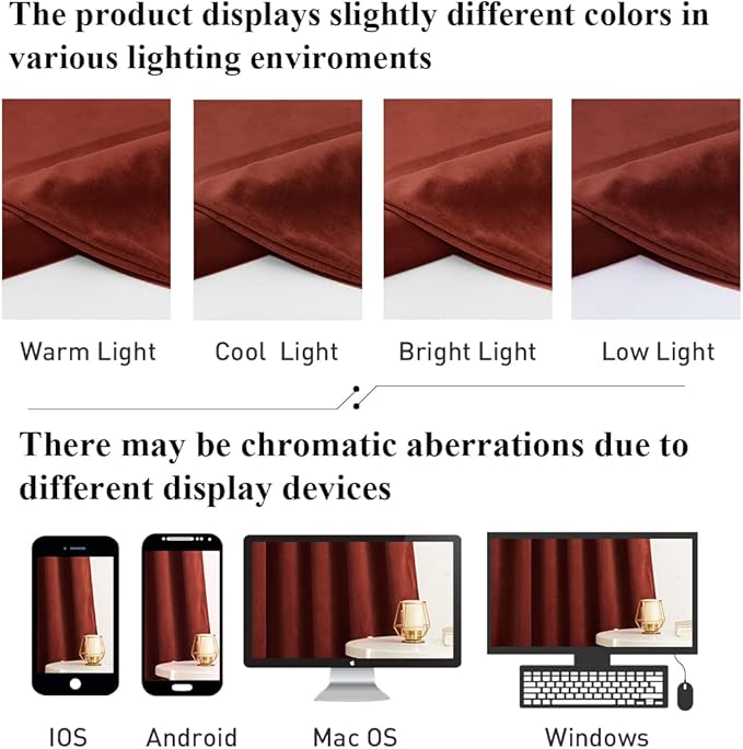 StangH Rust Red Curtains 90 inches for Bedroom, Back Tab Home Theater Drapes Christmas Holiday Decoration for Party Living Room Patio Porch, W52 x L90 inches, 1 Panel