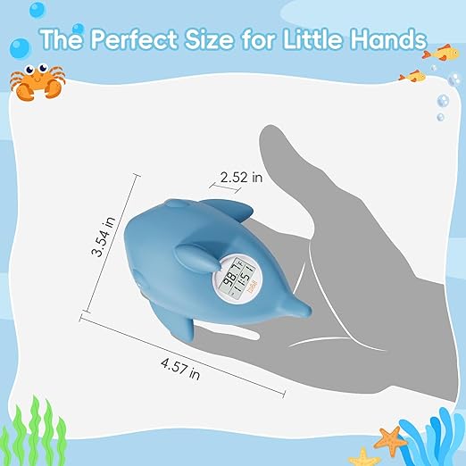 b&h Baby Bath Thermometer - Shark Thermometer for Water Temperature Monitoring, Digital Water & Room Temperature Reader, Safty Toddler Bathtub Floating Toy