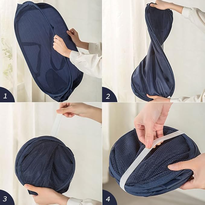 4 Pcs Collapsible Laundry Baskets, Opening Laundry Hamper, Foldable Laundry