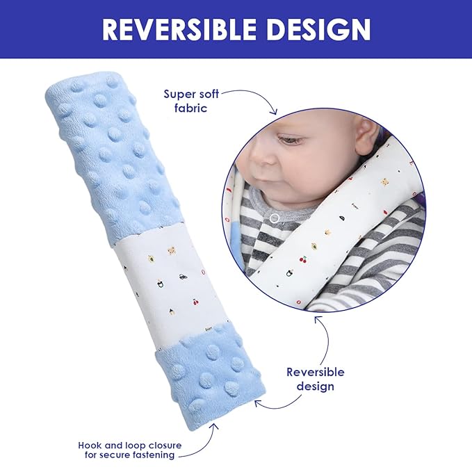 4 Pack Car Seat Belt Straps Cover for Baby Kids, Baby Carrier Straps Covers Stroller Strap Pads Baby Car Seat Belt Neck Covers for Baby(9.8'’X2.2''inch)