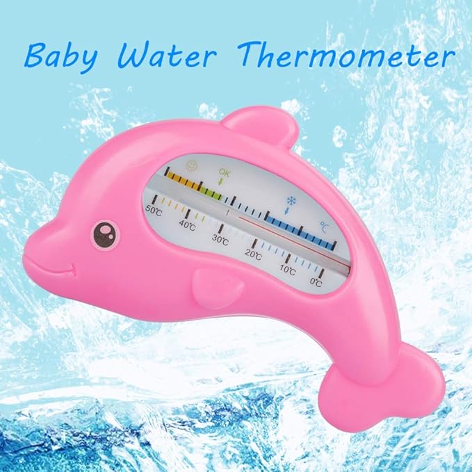 Dolphin Baby Bath Thermometer, Child Bath Thermometer, Digital Bath Thermometer and Baby Room Bath Thermometer for Kids Babies to Measure Water Temperature(Rose Red Dolphin)