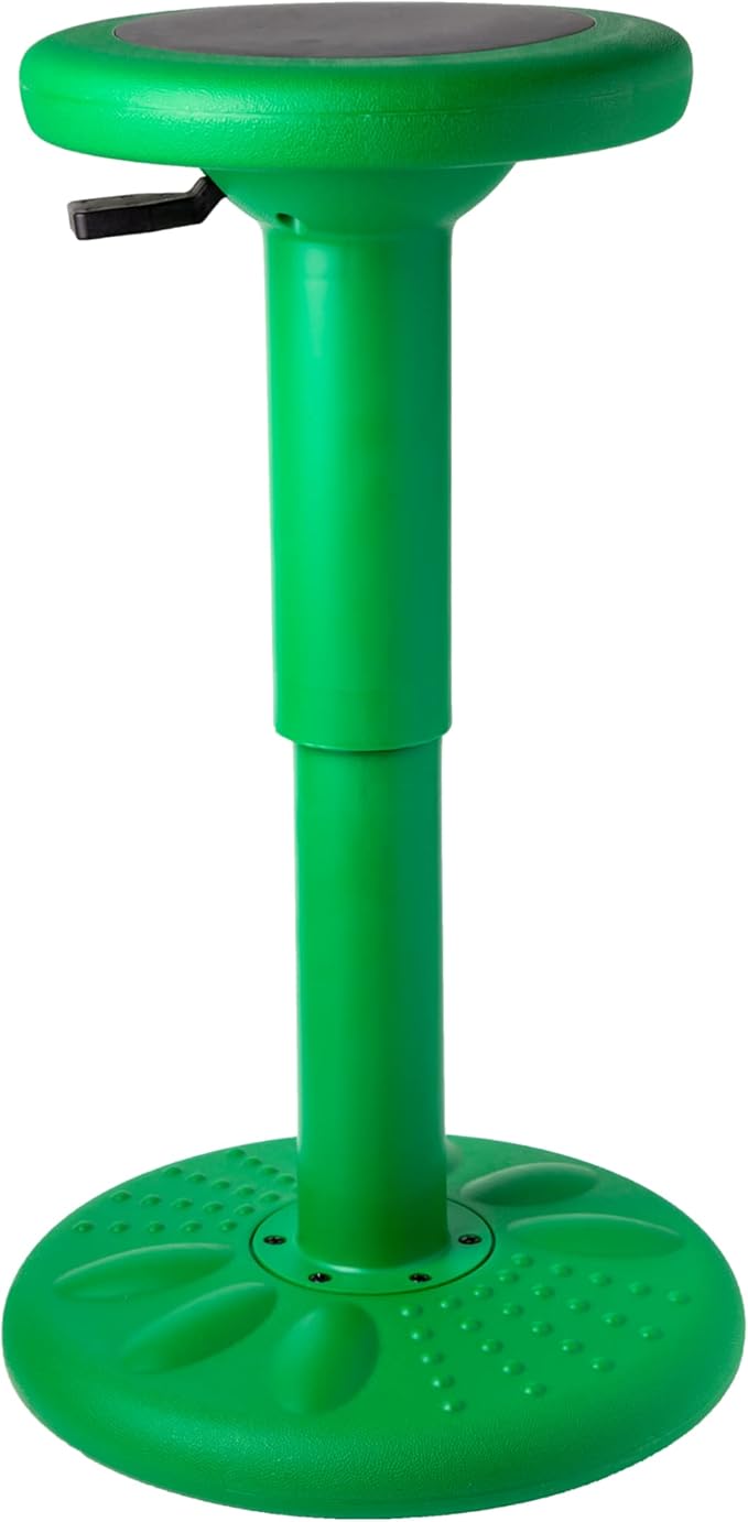 ActiveChairs Adjustable Wobble Stool, Flexible Classroom Seating, Improves Focus, Posture and Helps ADHD/ADD, Sensory Chair, Active Fidget Chairs Adjusts from 16.65" to 23.75" Ages 13-18 Green