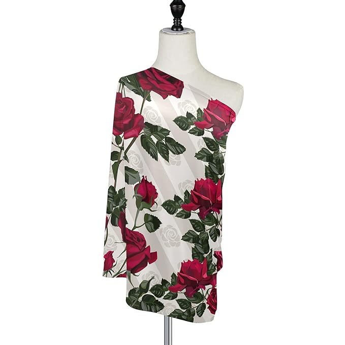 Nursing Cover Baby Car Seat Covers Carseat Canopy (Red Rose Flowers)